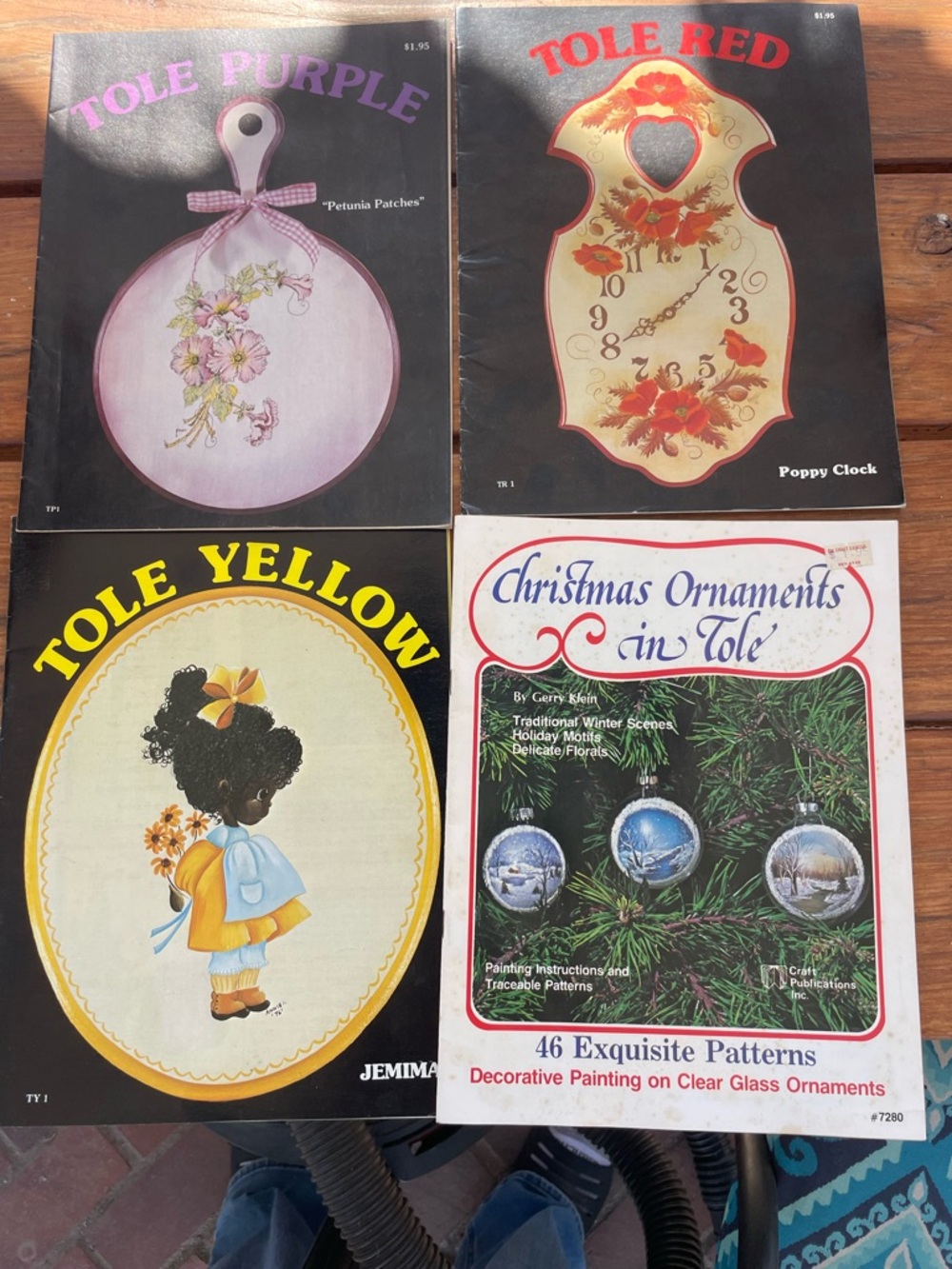 Vintage Tole Red, Yellow, Purple (Lot of 4) Decorative Painting Magazine Pattern